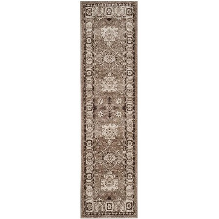 Flowers First 2 ft. 3 in. x 8 ft. Vintage Hamadan Power Loomed Runner Rug, Taupe FL2149530